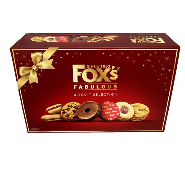 Foxs Fabulously Biscuit Selection Assortment Luxury Box |9 Varieties |Milk/Dark Choc Chunkie Cookies |Orange Sundae |Milk Chocolate Rounds |Viennese Fingers |Jam Creams |Golden/Butter Creams & Crunch