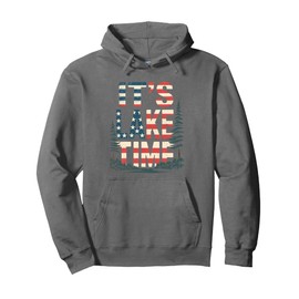 It's Lake Time Patriotic American Flag USA 4th of July Pullover Hoodie
