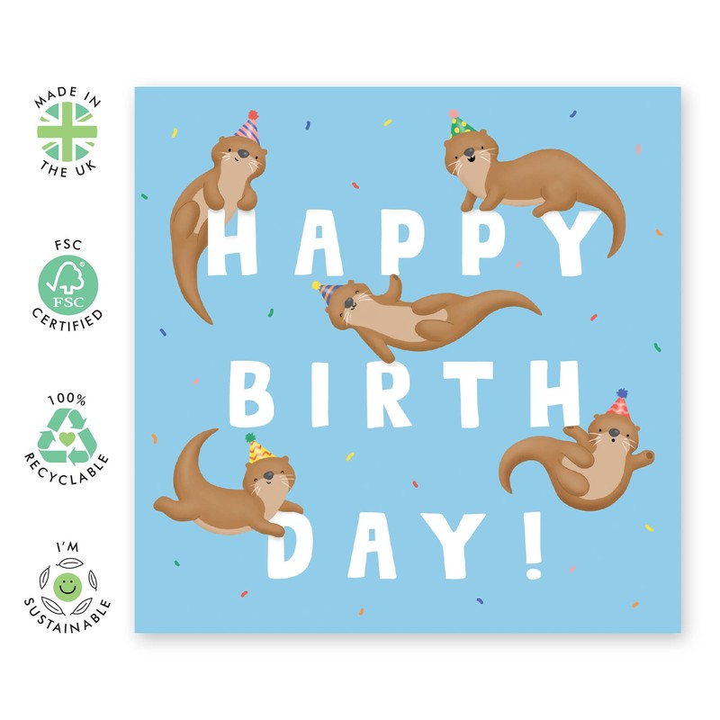CENTRAL 23 Boy Birthday Card - Birthday Letters Otter -
