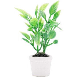 Green Miniature Plants Dollhouse Decoration Accessories, Mini Potted Plant Artificial Tiny Greenery Ornament Miniature Hanging Potted Plant Faux Flower Model, Decorations