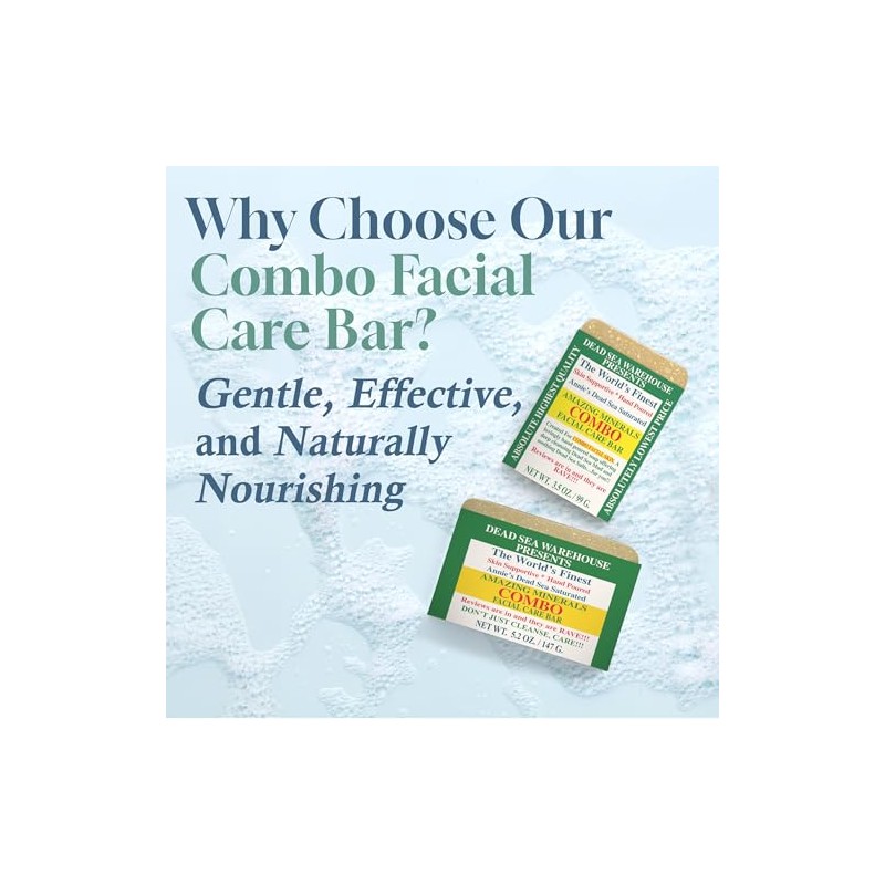 Dead Sea Warehouse Barra Cuidado Facial Combinada Amazing Minerals Jabón