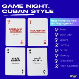 Cuban Lingo Playing Cards | Travel Flashcards | Learn Cuban Vocabulary in A Fun & Easy Way | 52 Essential Translations