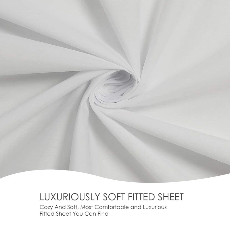 LUXURANGE Non Iron Double Bed Fitted Sheet 100% Poly Cotton