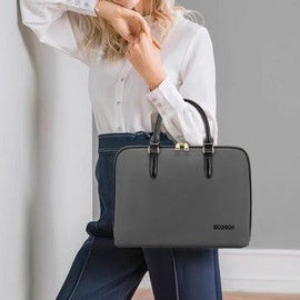 Accordian File Organizer Tote,Folder with Zipper & Labels,12 Pocket Expanding File Folder， Paper Folder for Letter A4 Files Business Teacher Office Bag (Grey)