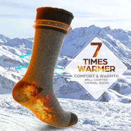 DG Hill Boot Socks - 2 Pack Warm Socks for Winter Cold Weather Heated - Thermal Sock Thick Hiking Long Sock
