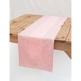 Camino de mesa de lentejuelas plateado para cenas familiares o reuniones, fiestas de interior o exterior y camino de uso diario, decoración de mesa de boda, color (rosa rubor), tamaño (33 x 182 cm)