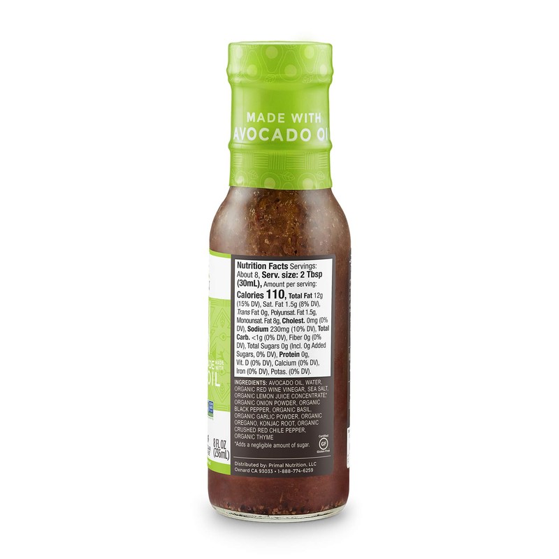 Primal Kitchen Italian Dressing, Balsamic Vinaigrette, and Greek Dressing &