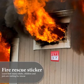 10 Sheets Stickers for Emergency Alerts Emergency Warning Accessories Pets Rescue Stickers Finder Stickers Safety Stickers Finder Stickers Red Door Stickers