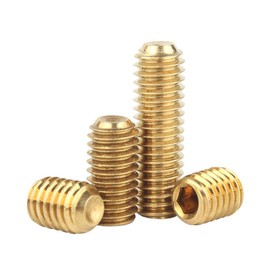 ORANXIN M2.5 x 12 mm 50 Pieces Hex Socket Grub Screws Brass Trophy Point Hex Headless Adjusting Screws Allen Knob