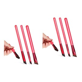 Minkissy 6 Pcs Wild Eyebrow Brush Eye Brow Concealer Lash Applicator Tool Brush Fine Angled Brow for Eyebrows Angled Brush Spoolie Square Eyeliner Brush 3d Wooden Handle