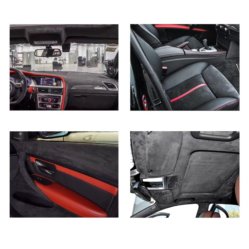 SBWLKJ Black Suede Headliner Fabric 60" Wide by 36" with