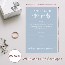 Happily After Ever Wedding Shower Invitations, Wedding Reception Invitations, Fill-in Style Bridal Shower Invites with Envelopes (25 Sets)-Bri03