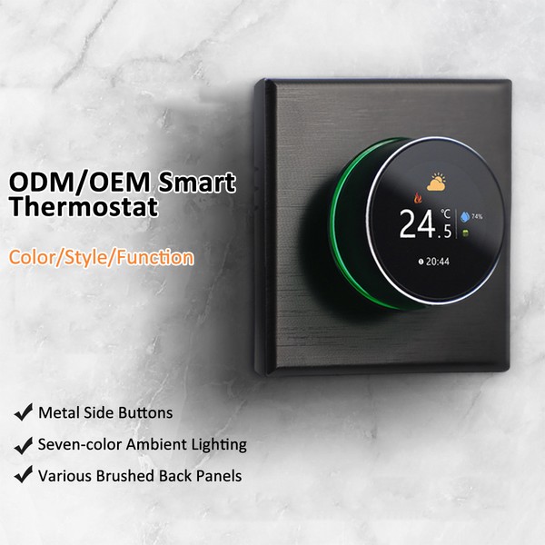 WiFi Smart Thermostat Color Screen Rotary Heating Thermostat with Backlight/Temperature/Sensor/Time