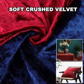 stretch crushed velvet fabric by meter soft velvet upholstery fabric for DIY crafts Sewing Clothes Apparel Costume reupholster sofa chairs 100 * 160cm (39 * 63in)(Color:green)