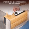 MAGIC BAMBOO Couch Cup Holder Tray, Bamboo Sofa Armrest Tray