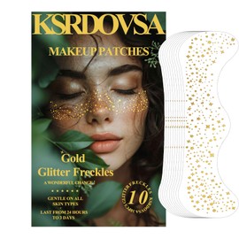 10PCS Glitter Freckles - Gold - Face Glitter Makeup Speckles- Cute Glitter Makeup Accessories for Women - Glow Up Makeup Patches Cosmetic Glitter for Face