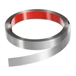 UXCell Peel & Stick Trim, Molding & Base, Self-Adhesive Vinyl Wall Base, Brushed Silver, 16.4 Ft x 0.8 Inch Stainless Steel for Wall & Fireplace