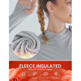 3 Pack Women's Fleece Mock Neck Long Sleeve Sweatshirts with Thumbholes Thermal Workout Tops (Set 3, Medium)