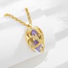INFUSEU Crystal Dragon Necklace, Nordic Amethyst Crystal 18K Gold Dragon