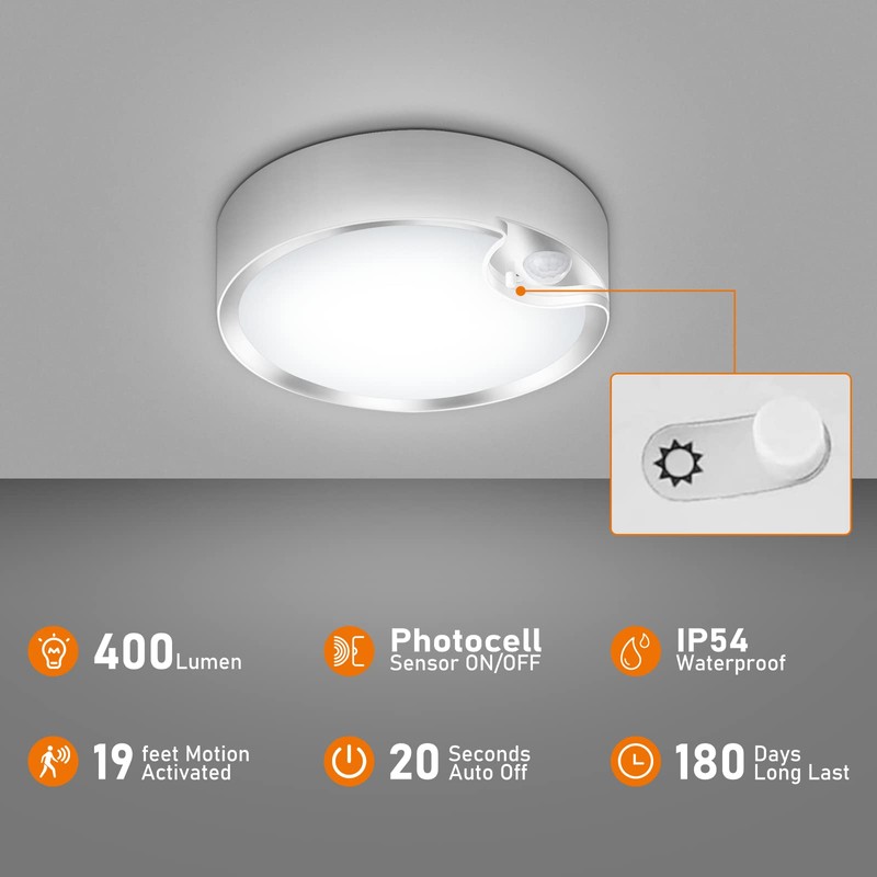 TOOWELL Motion Sensor Ceiling Light Battery Operated Indoor LED Ceiling
