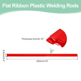 sourcing map 10 Pcs Red Plastic Welding Rods 9.5mm x 250mm PE Flat Ribbon Welding Strip with Smoothing Tools for Repairing Water Tanks Forklift Pallets Trash Cans(0.4inch x 10inch)