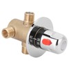 G1/2in 3 Way Brass Thermostatic Mixing Valve Faucet Temperature Mixer