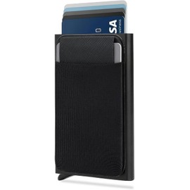 Tarjetero con Bolsillo para Dinero, Tarjetero Hombre con Bloqueo RFID, Cartera Desplegable con Capacidad para 6 Tarjetas y Billetes para Hombres, Negro