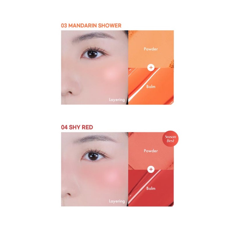 LUNA Glow Layer Blur Cheek 8.5g, Color:01 Peach Shake