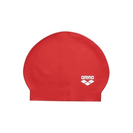 Arena Unisex Soft Latex II Swim Cap for Women and Men Fitness Swimmers Intensive Training Durable Soft Elastic Bathing Flat Cap, Red/White