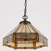 WERFACTORY Tiffany Pendant Light Plug in Yellow Hexagon Stained Glass