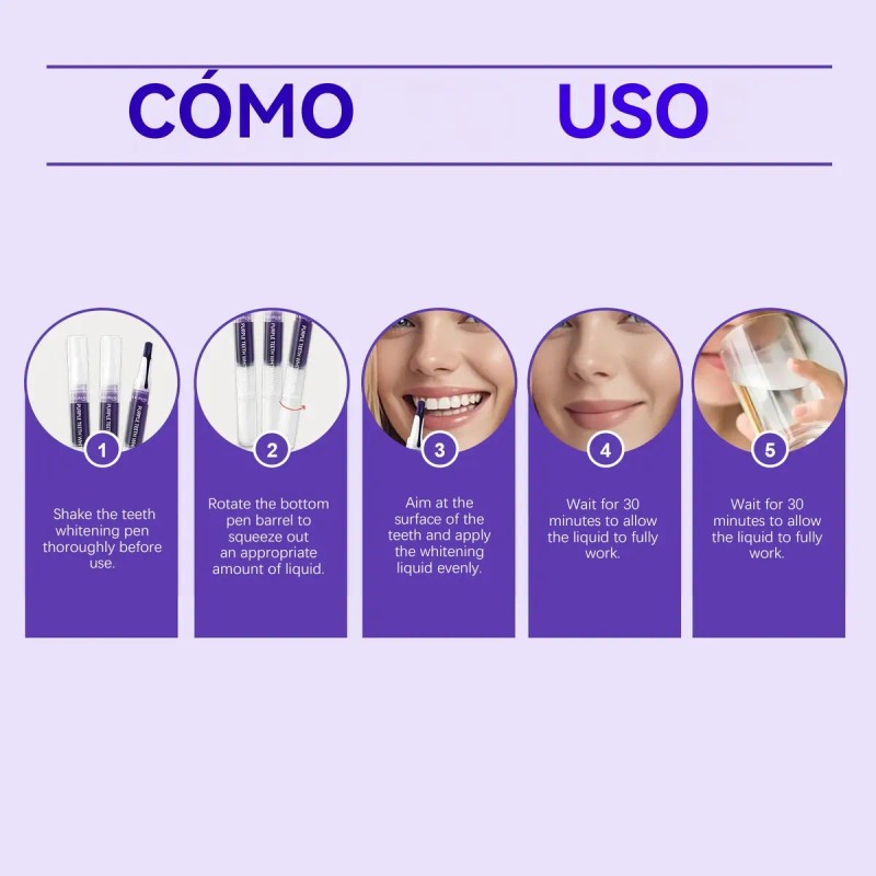 3 Lápiz Blanqueador Dientes Elimina Manchas Limpiador Dental
