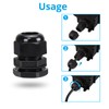 10 Pack M20 20mm IP68 Waterproof Black Cable Glands, Suitable