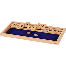 Goki 56651 Dice Game Shut The Box 32.2 x 17.3 x 3.2 cm, Wood, 2 Dice, Natural/Blue