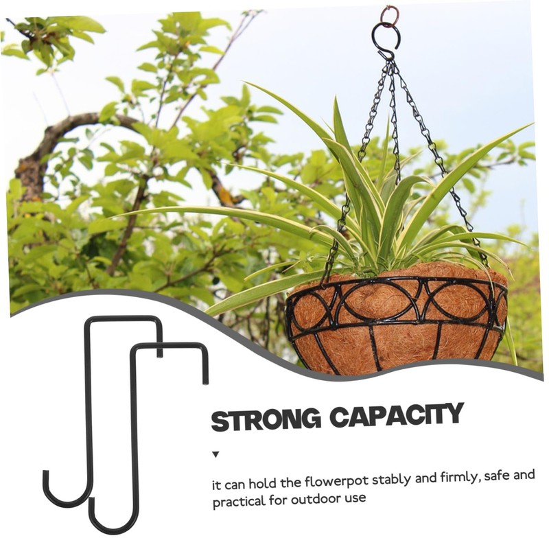 WHAMVOX 4-Pack Iron Flower Basket Hanger for Outdoor Wall Balcony