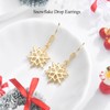 Christmas Earrings for Women Girls- Snowflake Drop Earrings, Gold Dangle