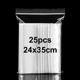 24x35cm Resealable Clear Plastic Ziplock Bags Large Sealed Bag Storage Bag Press Seal Bags Thickening and Durable Grip Seal Bags for Shoes, Blankets, Clothing Storage, 25PCS