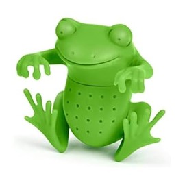 Fred, rana de té, infusor de té de silicona reutilizable de rana, verde, regalo divertido para los amantes del té, dispositivo de cocina inteligente