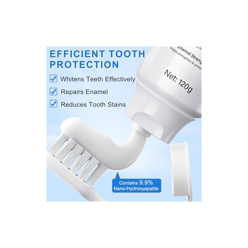 9.9% Hydroxyapatite Toothpaste for Enamel Protection and Tooth Strengthening, (2PCS)