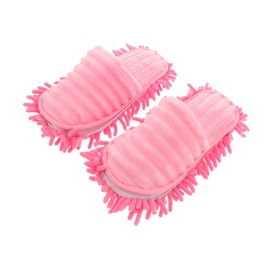 Operitacx 1 Pair of Cleaning Shoes for Floor Cleaning, Removable Mop Slippers, Floor Cleaning, Reusable Microfibre Mop Shoes for Home, Floor, Dust, Dirt Cleaning, 38-41, pink