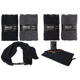Urbany Life Microfiber Towels w/Pocket (2-Pack) Sports, Beach, Swimming, Workout, and Yoga | Quick Dry, Super Absorbent | Compact, Portable Travel, Black,Grey, 20 inch x 40 inch