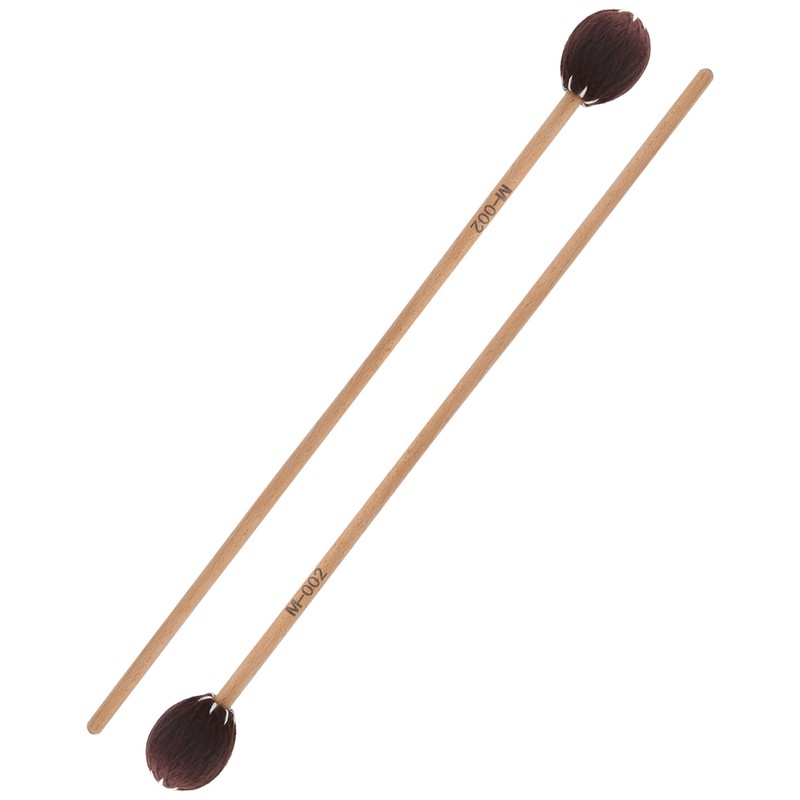 2Pcs Marimba Mallets Maple Rods Woolen Twisted Percussion Instrument Playing