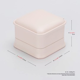 Woodten Pink PU Leather Surprised Proposal Ring Box for Engagement Velvet Interior Jewelry Ring Gift Box