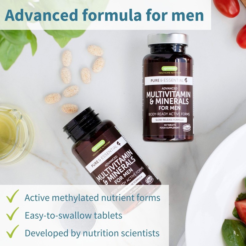 Methylated Men's Multivitamin, MTHFR Supplement with Active B-Vitamins, Enhanced with
