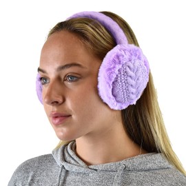 C.C Soft Winter Warm Adjustable Headband Ear Warmer Earmuffs, Lavender