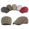 Rayson Flat Cap Men's Beret Cap Checked Adjustable Beret Hat