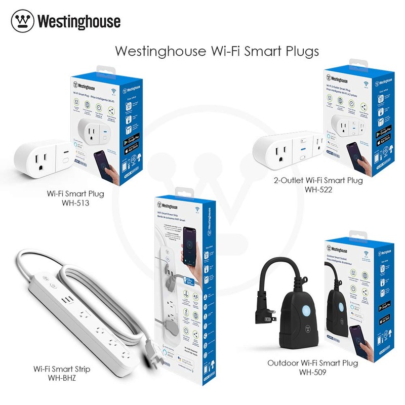 Westinghouse 94013 WH-522 Wi-Fi Smart Plug, Works with Alexa, Google