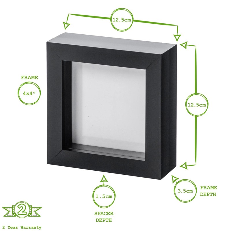 Nicola Spring White 4" x 4" 3D Box Photo Frame