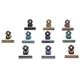 10pcs Colored Hinge Clips Dustproof Rustproof Electroplated Metal Hinge Clips Small Hanging Paper Clamps for Photos Files Recipes S