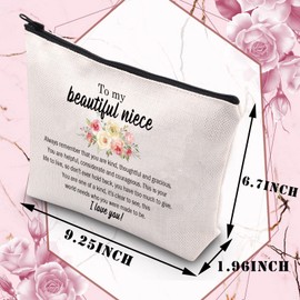 PLITI to My Niece Makeup Bag Niece Birthday Gift from Aunt Uncle Niece Encouragement Travel Pouch(My beautiful nieceU)