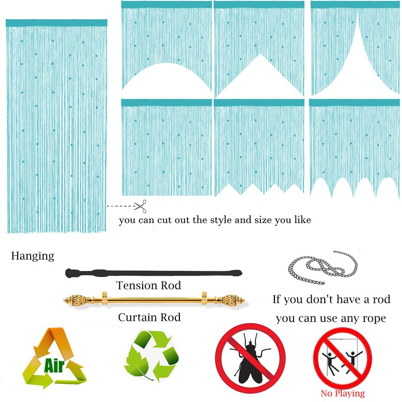 Taiyuhomes Bead String Curtains Door Fly Screen Decorations Room Divider